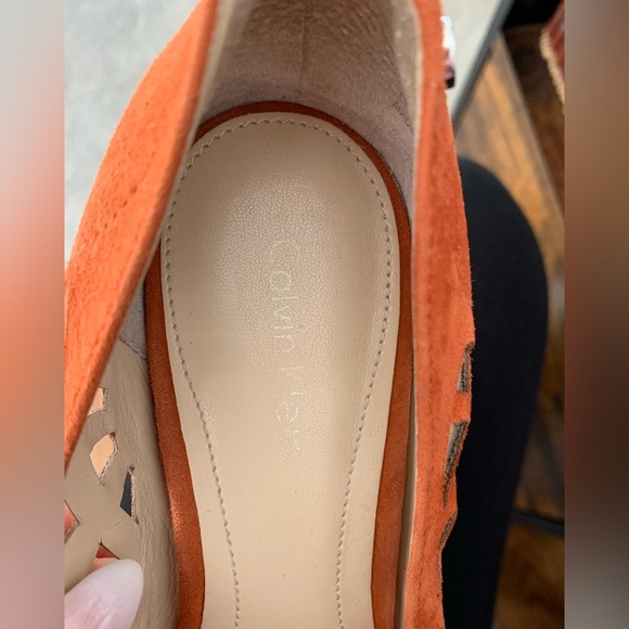 DESIGNER Calvin Klein Suede Wedge Heels - Picture 3 of 8